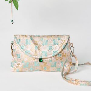 Retro Flowers Pattern Polyester Cotton Embroidery Crossbody Bag Hangbags