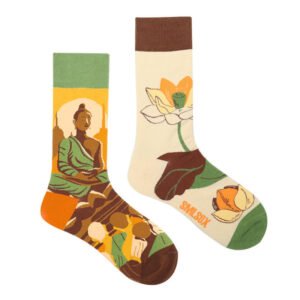 Casual Meditative Buddha Lotus Dragonfly Micro Crew Women's Socks