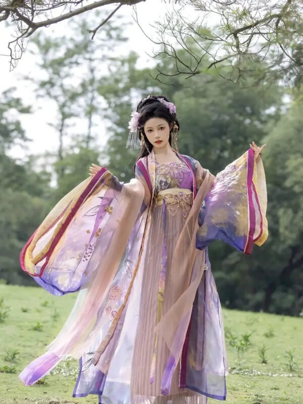 Xue Qingyou - Song Dynasty embroidery double large-sleeved pleated skirt
