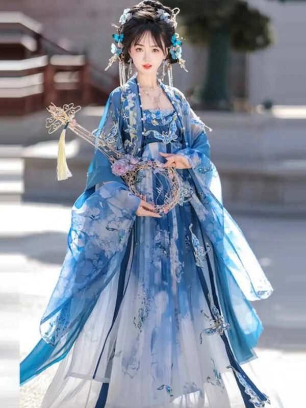 [Porcelain] Embroidery Chest-length Fairy Skirt Tang Hanfu Women's Summer